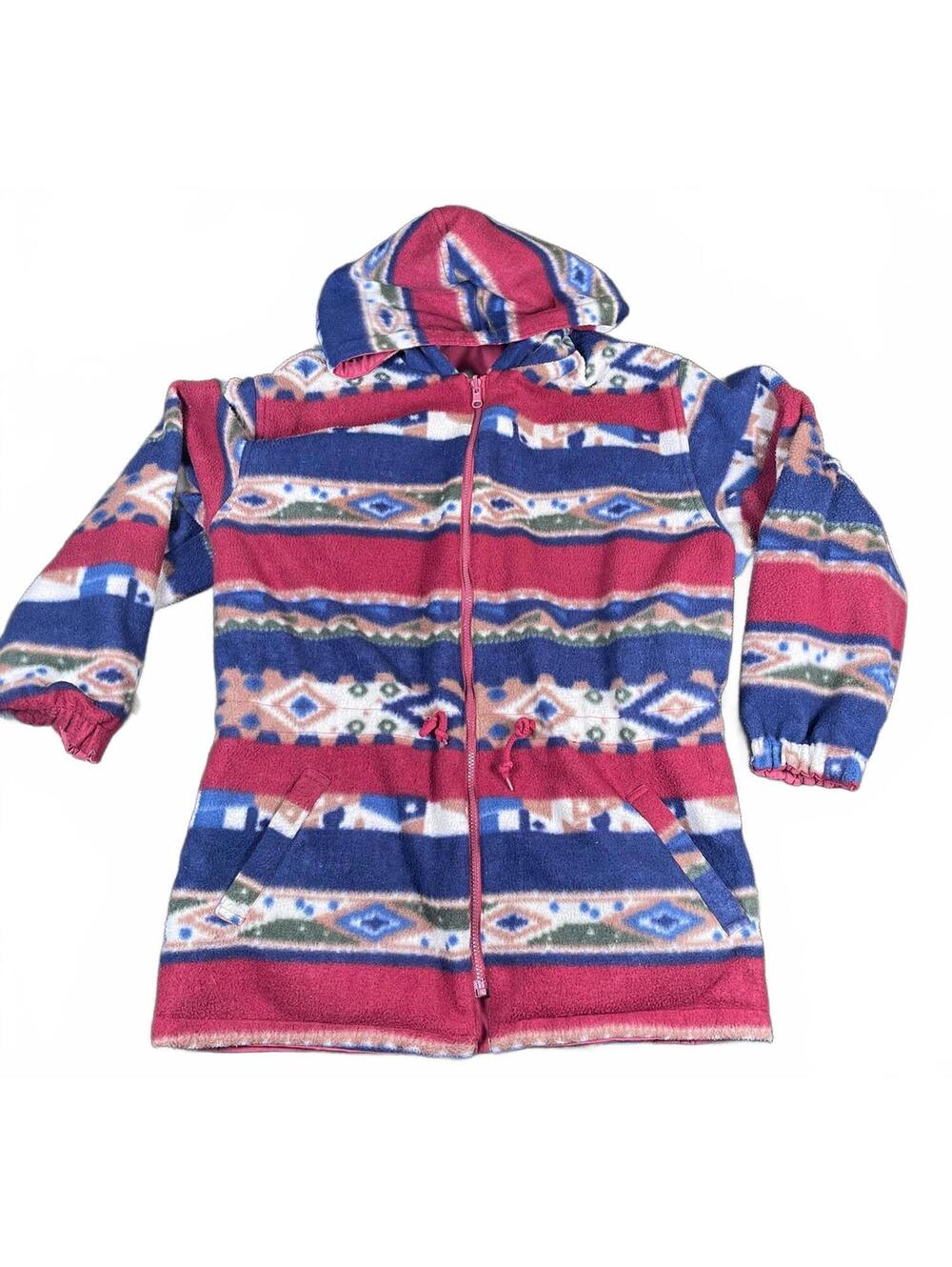 Vintage 90s Andy Johns Reversible Aztek Hooded Ski Jacket Medium